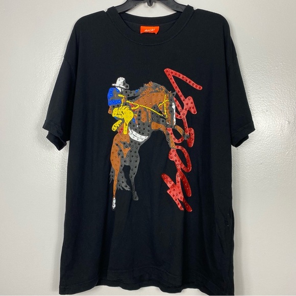 Bossi Rhinestone Cowboy Swarovski Crystal rhinestone embellishment tee - Picture 1 of 9